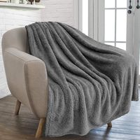 furrybaby Premium Fluffy Fleece Dog Blanket, Soft and Warm Pet Throw for Dogs & Cats (Jumbo (59x78), Grey Blanket)