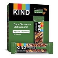 KIND Bars, Dark Chocolate Chili Almond, Gluten Free, Low Sugar, 1.4oz, 12 Count