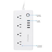 Vivitar Smart Home Power Strip, Multi Plug with 4 USB Ports (HA-1007)