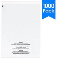 Spartan Industrial || 1000 Count - 10" X 13" Self Seal Clear Poly Bags with Suffocation Warning for Packaging, T Shirts & FBA (More Sizes Available) - Permanent Adhesive