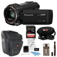 Panasonic HC-V770 HD Camcorder w/SanDisk 32GB SD Card & Focus Accessory Bundle