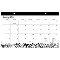 Mead Monthly Desk Pad Calendar, January 2018 - December 2018, 17-3/4" x 10-7/8", Compact, Zendoodle (CRM10100)