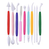 Outus 10 Pieces Plastic Clay Tools Ceramic Pottery Tool Kit for Shaping and Sculpting (Assorted Colors)