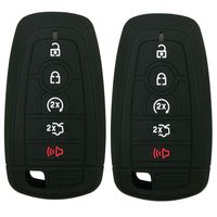 2Pcs Coolbestda Rubber 5buttons Smart Key Fob Full Protector Remote Skin Cover Case Keyless Jacket for 2019 2018 2017 Ford Fusion F250 F350 F450 F550 Edge Explorer