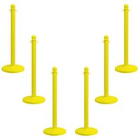 Mr. Chain 96402-6 Yellow Stanchion, 2.5" link x 40" Overall Height, Pack of 6