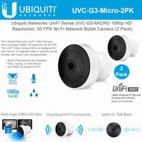 Ubiquiti Network UniFi Series UVC-G3-MICRO 1080p HD Resolution; 30 FPS Wi-Fi Network Bullet Camera (2 Pack)