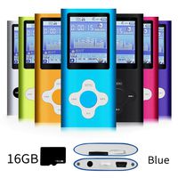 G.G.Martinsen Versatile MP3/MP4 Player with a 16GB Micro SD Card, Support Photo Viewer, Mini USB Port 1.8 LCD, Digital MP3 Player, MP4 Player, Video/Media/Music Player (Blue&White)