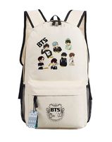 JUSTGOGO Korean Casual Backpack Daypack Laptop Bag College Bag Book Bag School Bag (Beige 3)