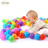 Yiba Made Baby Balls 100 Pack with Non Toxic Pit Balls Color Plastic Balls for Kids Toddlers with Phthalate Free BPA Free Crush-Proof