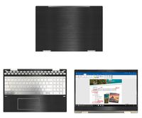 decalrus - Protective Decal for HP Envy X360 15M-CN0011DX (15.6" Screen) Laptop Black Texture Brushed Aluminum Skin case Cover wrap BAhpEnvyX360_15mBack