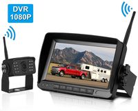 Amtifo FHD 1080P Digital Wireless Backup Camera With 7'' DVR Monitor Support Split/Quard Screen For Pickups,Trucks,Trailers,RV,5th Wheels High-Speed Observation System,Guide Lines ON/Off
