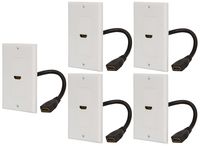 Buyer's Point HDMI Wall Plate [UL Listed] with 6-Inch Pigtail (5, White)