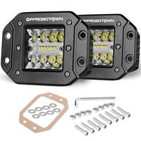 Flush Mount LED Pods, OFFROADTOWN 2pcs 5'' 78W Driving Lights LED Work Light Flush LED Light Bar Super Bright Fog Lights Off Road Lights for Truck SUV Boat 4x4 Jeep Grill Mount