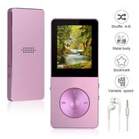 Mp3 Player Widon 8GB Music Player Built-in Speaker HiFi Shuffle A-B Playback Bookmark Variable Speed Metal Body FM Radio Voice Recorder Gift for Kids Language Learning Pink3