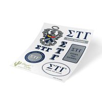 Sigma Tau Gamma Standard Sticker Sheet Decal Laptop Water Bottle Car sig Tau (Full Sheet - Standard)