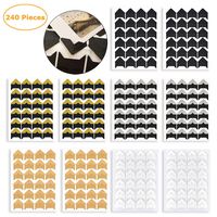Photo Corners Self Adhesive Stickers for DIY Scrapbook, Photo Album, Trip Journal, Memory Book or Dairy (240 Pieces Multicolored)