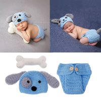 Abicial Newborn Baby Girl Boy Photography Prop, Fashion Newborn Baby Photo Cute Dog Costume, Baby Prop Photo Set Gift