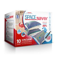 Spacesaver Premium Vacuum Storage Bags. 80% More Storage! Hand-Pump for Travel! Double-Zip Seal and Triple Seal Turbo-Valve for Max Space Saving! (Jumbo 10 Pack)