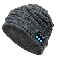 PASATO New Winter Unisex Bluetooth Wireless Smart Beanie Keep Warm Windproof Hat Handsfree Music Speaker (Gray,Free Size)