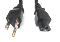 LongWell Original 3.3 Ft AC Power cord LS-18 LP-30B E55349,Compatible With P/N:05V1C9,0K260C,0K2490,02JVNJ,NEMA 5-15P to C5 3-Slot Mickey Mouse type plug,For Dell Laptops,Desktop,All in One PC,Docking
