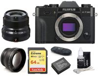 FUJIFILM X-T30 Mirrorless Digital Camera Body (Black) + XF 23mm f/2 R WR Lens (Black) Bundle, Includes: SanDisk 64GB Extreme SDXC Memory Card, Card Reader, Memory Card Wallet and Lens Cleaning Kit