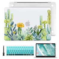 Batianda 2019 2018 2017 2016 MacBook Pro 13 inch Case A2159 A1989/A1706/A1708, Matte Clear See Through Hard Cover Keyoard Skin for Newest Pro 13.3 inch W/Without Touch Bar Touch ID, Cactus