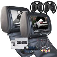 2 IR Headphone as Free gitf! Pair of 9 Inch HD 1080P Digital TFT LCD Screen Auto Monitor Car Headrest DVD Player with Game Dis Remote Control Support Auxiliary Input&Output