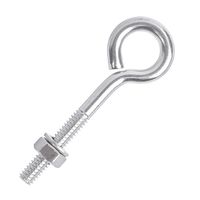 Premier Stainless Solutions 3/8" x 2" Long Stainless Steel Threaded Eyebolts, T316 Marine Grade - Lot of 5 (All Sizes Available)