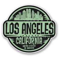 2 x 10cm/100mm Los Angeles California USA Vinyl Sticker Decal Laptop Travel Luggage Car iPad Sign Fun #6062