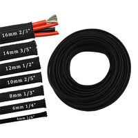 30ft PET Expandable Sleeving Flexo Wire Cable Sleeve (2/3", Black)