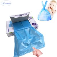 Disposable Scented Diaper Bags for Baby Gift, Diaper Sacks Mask the Incontinence Odor Really, Fresh Light Baby Powder Scent, 180 Counts, Blue