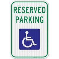 Handicap Parking Sign, Reserved Parking Sign, Large 12x18 3M Reflective (EGP) Rust Free .63 Aluminum, Weather/Fade Resistant, Easy Mounting, Indoor/Outdoor Use, Made in USA by SIGO SIGNS