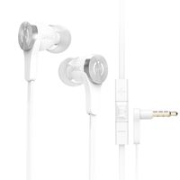MuveAcoustics Drive Wired in-Ear Earbud Headphones - Noise Cancelling Premium Stereo Headphone Earbuds w/Mic, Ergonomic fit for Men & Women, White