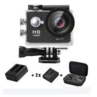 Action Camera 1080p 4K WiFi HD Underwater Camera Sport Action Cam Waterproof 12MP 30M 170° Wide-Angle 2.0'' LCD with 2 Batteries, USB Charger, Carrying Case, Accessories Kit, Black