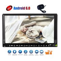7 inch Android 6.0 Car Stereo - 2 Din in Dash Bluetooth Radio - GPS Navigation DVD CD Player - Support 32gb USB/SD, Dual Zone GPS- Hands-Free Bluetooth - 3G/4G WiFi, Free Rearview Camera
