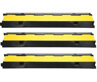 3 Pack of 2 Channel Rubber Cable Protector Ramp Traffic Wire Cover Capacity 18000 lb Rubber Speed Bump