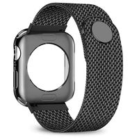 jwacct Compatible for Apple Watch Band with Screen Protector 38mm 40mm 42mm 44mm, Soft TPU Frame Case Cover Bumper Compatible for iwatch Series 1/2/3/4/5 Black