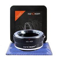 K&F Concept Minolta MD to Sony E Mount Adapter Sony NEX Lens Mount Adapter with Hard Plastic Travel Case and Cleaning Cloth, Adapter for Minolta MD Lens to Sony E Mount Body Sony NEX Body MD-E MD-NEX