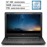 Dell Vostro 14" HD LED-Backlit Widescreen Business Laptop, Intel Core i3-7020U 2.30GHz Processor, 16GB DDR4 RAM, 1TB Hard Disk Drive, HDMI, VGA, Wireless-AC, Bluetooth 4.2, Windows 10 Pro, Black