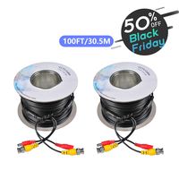 BNC Cable 100FT,NexTrend 2 Pack 100 FT BNC Video Power Cable for Surveillance CCTV Security System - 5MP Maximum