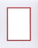 Pack of 5 11x14 White & Bright Red Double Picture Mats Cut for 8x10 Pictures