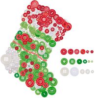 Apipi 700 Pieces (250g) Christmas Assorted Buttons -Round Craft Resin Sewing Buttons Suitable for Christmas Sewing, Art & Crafts Projects DIY Decoration,2 and 4 Holes (Red, Green and White)