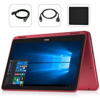 Dell Inspiron 11.6" LED Anti-Glare Touchscreen 2 in 1 2018 Newest Laptop Computer, AMD A9-9420e up to 2.7GHz, 4GB DDR4, 128GB SSD, HDMI, WiFi, Bluetooth, USB 3.1, Windows 10 with Bonus Combo, Red