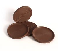 Slipstick CB755 3 Inch Non Slip Rubber Floor Surface Protector Pads (Set of 4 Grippers) Round - Chocolate Brown