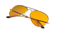 Anti-Blue Blocking Computer Glasses | Amber Orange Readers Block Blue Light | Better Night Sleep Men Women Gold Frame +2.0