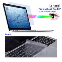 2-Pack MacBook Pro 13 Inch Screen Protector, Anti Glare Blue Light Filter with Keyboard Cover for 2016-2019 MacBook Pro 13 inch A1706 A1708 A1989 Eye Protection Screen Monitor Protector