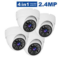 Hybrid HD 1080P Dome Security Camera -4pack,Anpvees 4 in 1 TVI/CVI/CVBS/AHD Security Cameras, Waterproof outdoor / Indoor Day & Night Vision 3.6mm Lens for CCTV Camera System-White