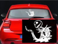 Jack Skellington - Halloween Nightmare Before Christmas Decal Sticker for Laptop Mac Window Wall Room Truck Car (23" inches (White)