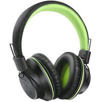 Bluetooth Over Ear Headphones, BestGot S1 Wireless Headset Foldable 20Hrs Playtime Over-Ear Wireless Headphones with Mic for PC/Cell Phone (Black/Green)