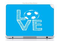 Laptop Vinyl Decal Sticker Skin Print Love Soccer Stacked Blue with White Letters fits Chromebook CB3-111 11.6in